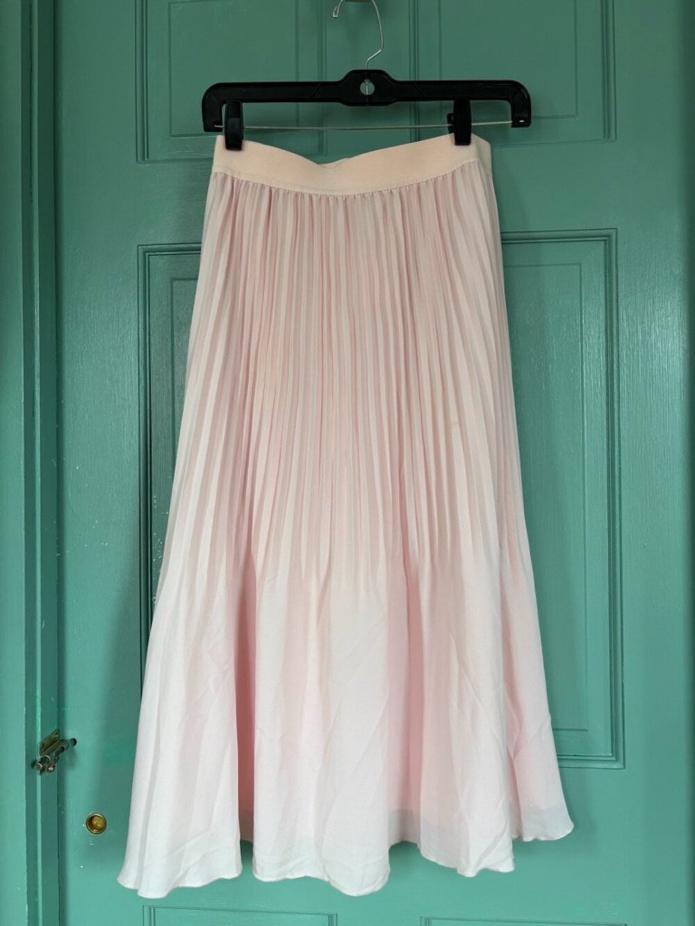 J. Crew Blush Pink Pleated Midi Skirt NWT
